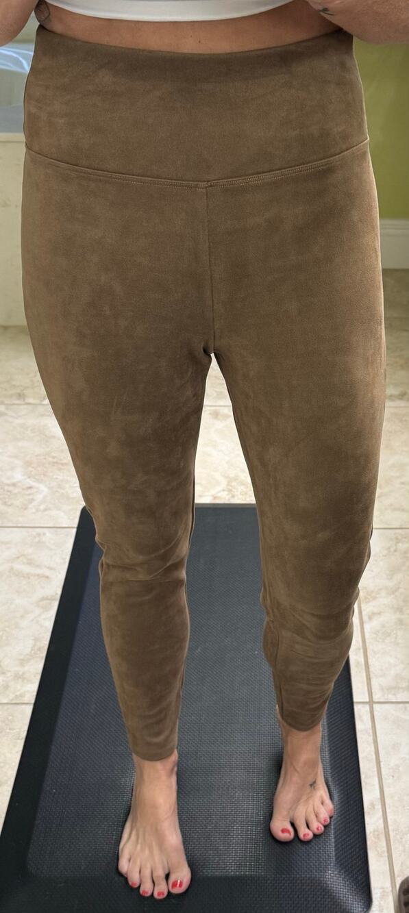 Spanx assets by Spanxs brown suede leggings small pants high waisted